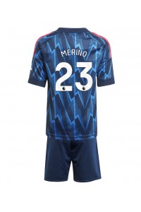 Arsenal Mikel Merino #23 Jalkapallovaatteet Lasten Vieraspeliasu 2025-26 Lyhythihainen (+ Lyhyet housut)